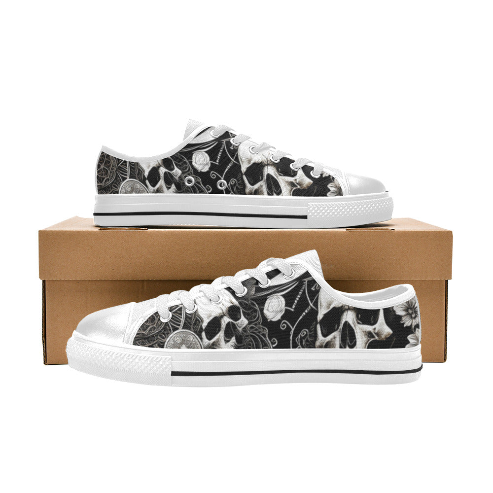 MEN'S Skulls Love Canvas Neon Fantasy Custom Sneakers