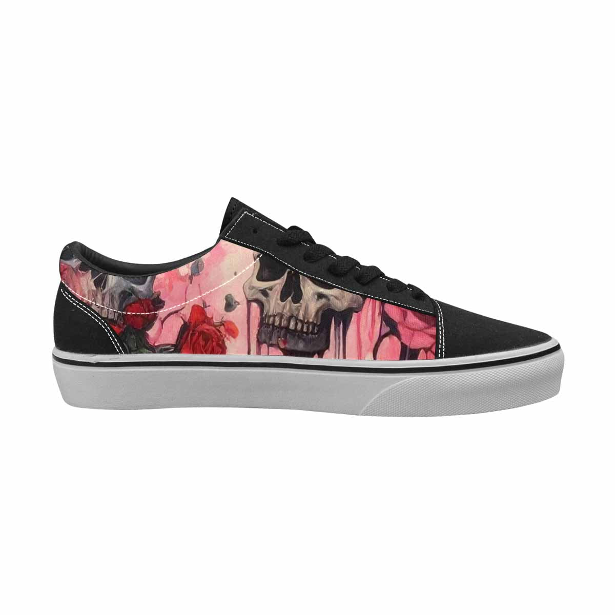 WOMEN'S Skulls Roses Skulls Roses Lace-Up Canvas Vibrant Chaos Sneakers