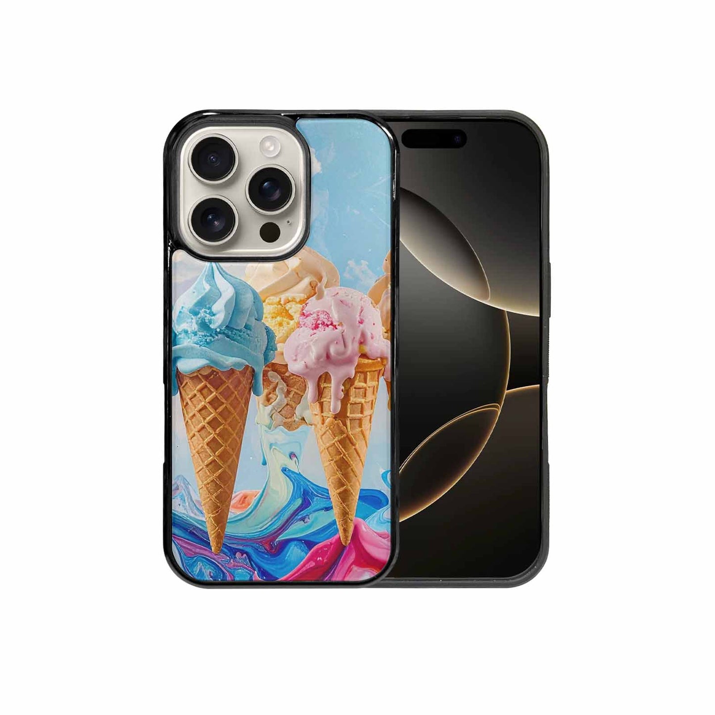 iPhone 16 Pro Case — Collage Of Overlapping Waffle Cone Icecream, Custom Phone Case