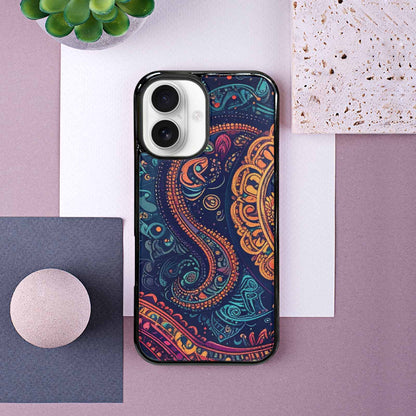 iPhone 16 Case — Paisley Mandala, Custom Designed Case Cover