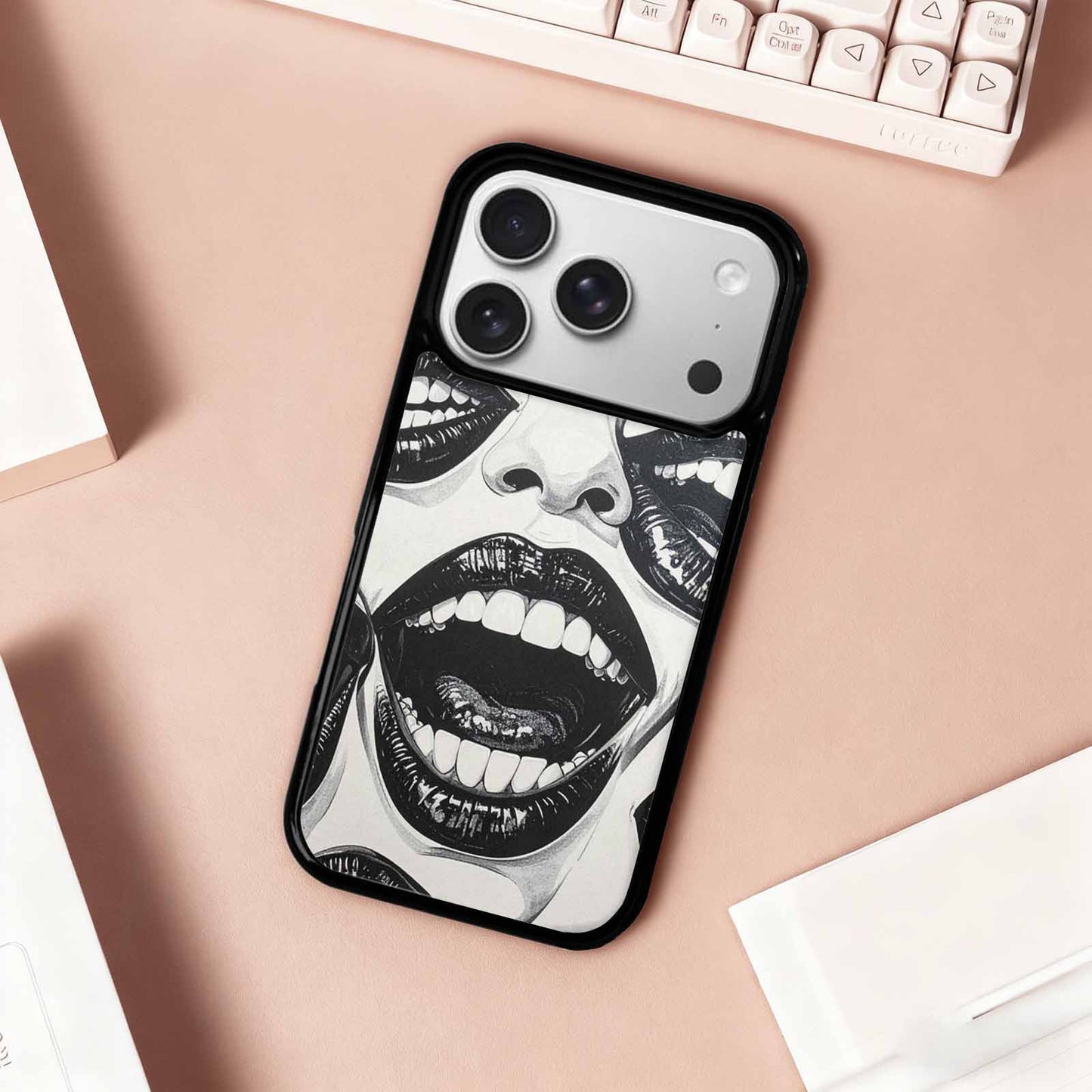 iPhone 17 Pro Case — Googly Cartoon Mouths Cartoon Cute, Custom Art Phone Cover