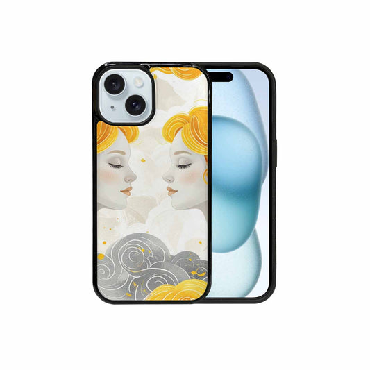 iPhone 15 Case — Gemini Twins Zodiac Pattern Seamless Repeat, Original Design Phone Case