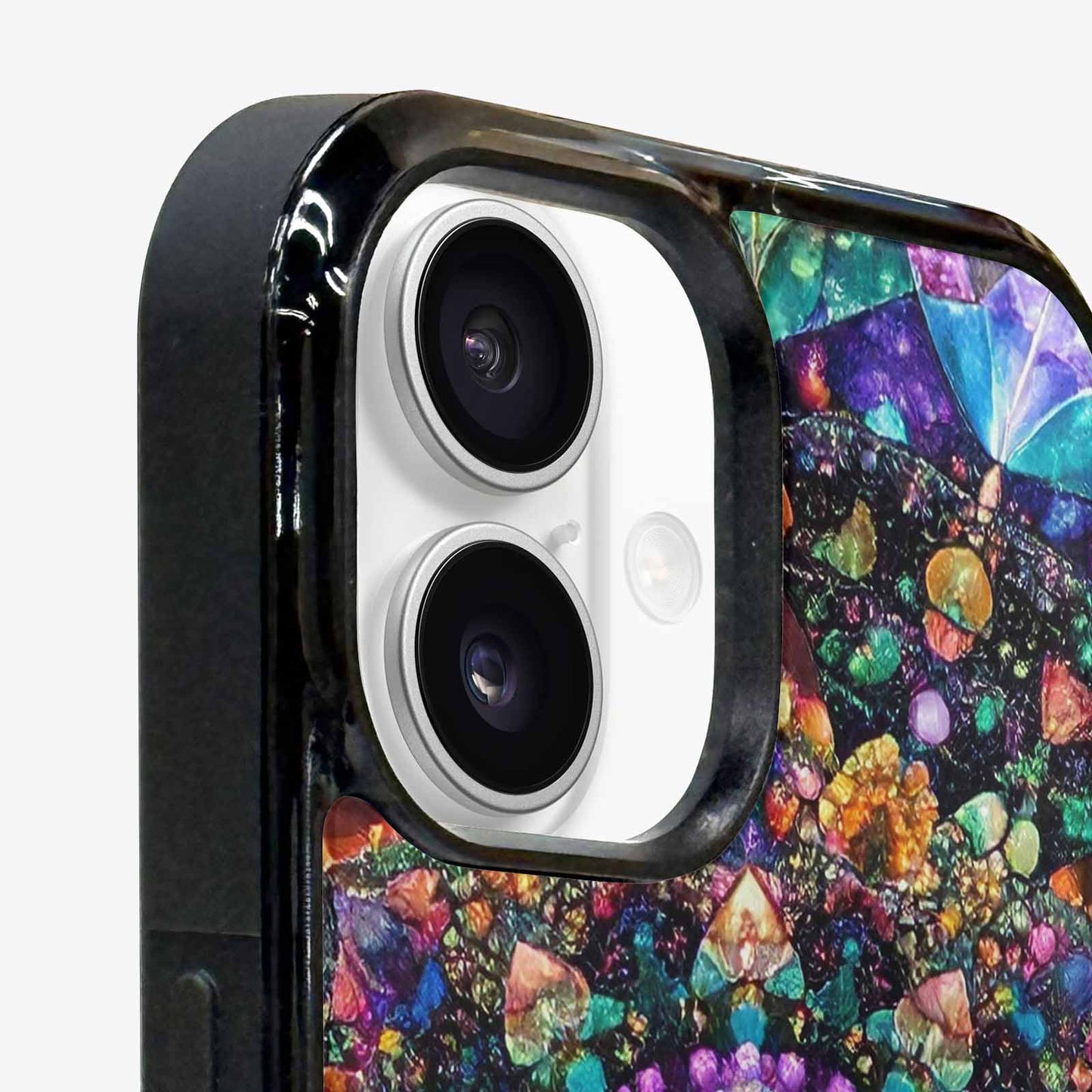 iPhone 16 Plus Case — Crystal Mandala Art Seamless Pattern Vibrant, Customized Protective Case