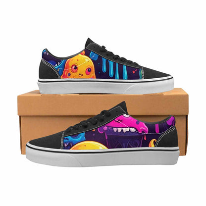 WOMEN'S Ice Cream Monsters  Lace-Up Canvas Vibrant Chaos Custom Sneakers