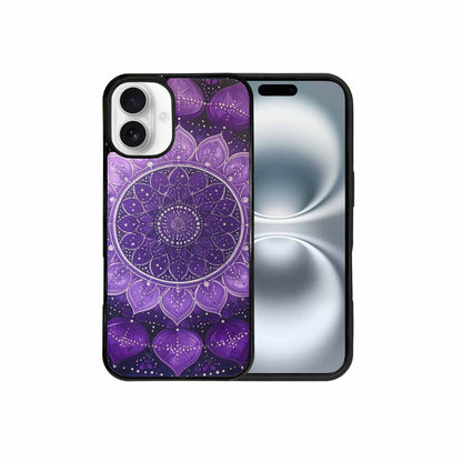 iPhone 16 Plus Case — Purple Mandala Bohemian Print Edge To, Original Design Phone Case