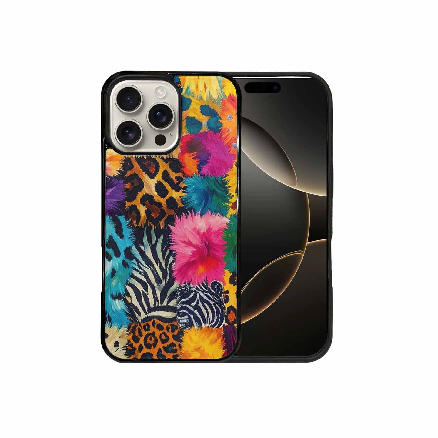 iPhone 16 Pro Max Case — Full Color Vibrant Animal Print Animal, Custom Designed Case Cover