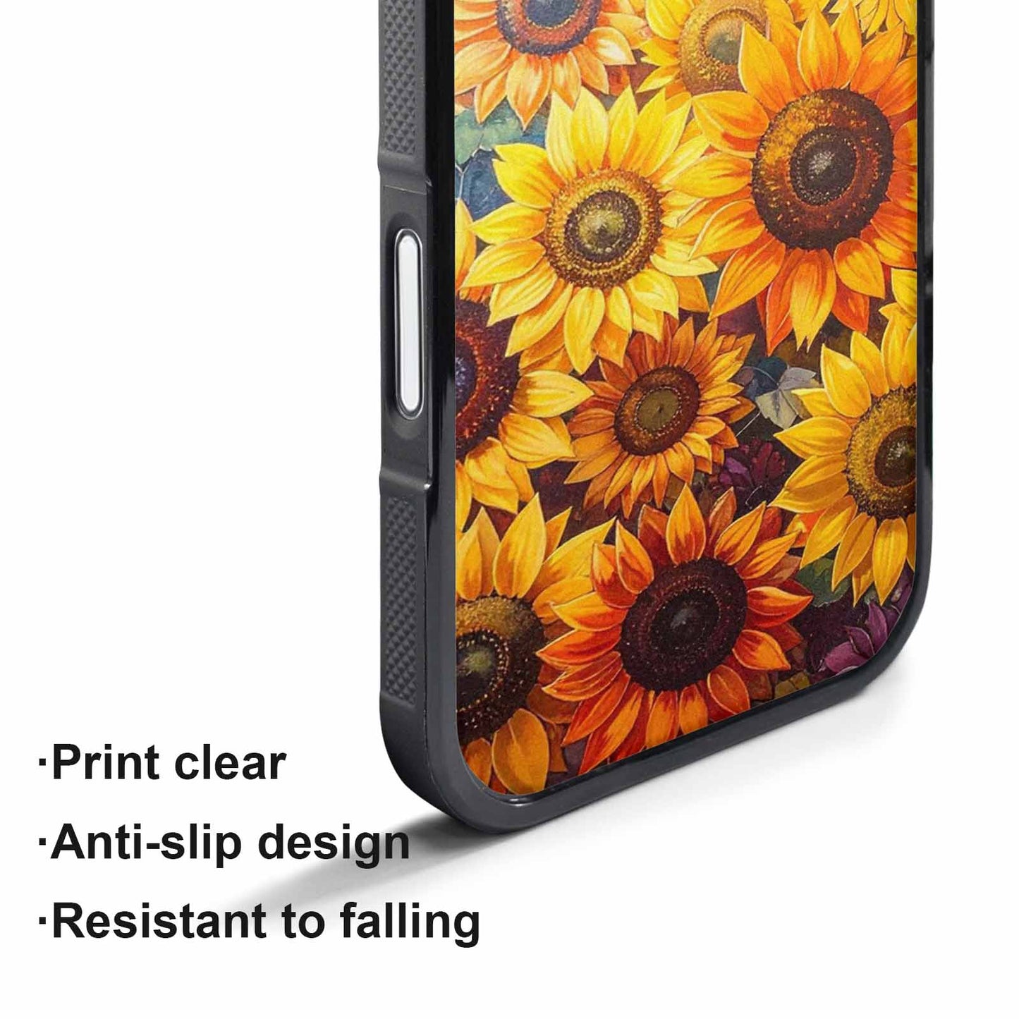 iPhone 17 Pro Max Case — Full Color Vibrant Sunflower Floral, Custom Printed Phone Case