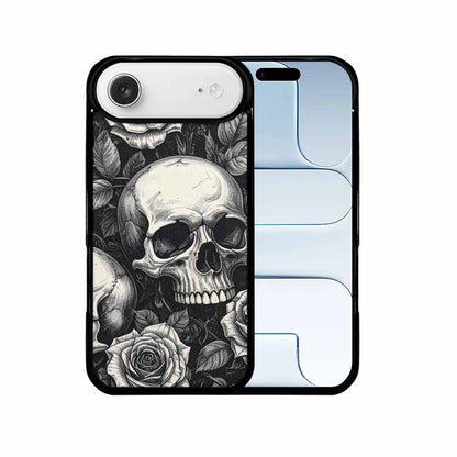 iPhone 17 Air Case — Skulls Roses Black Ink Gothic Skulls, Unique Phone Case Design