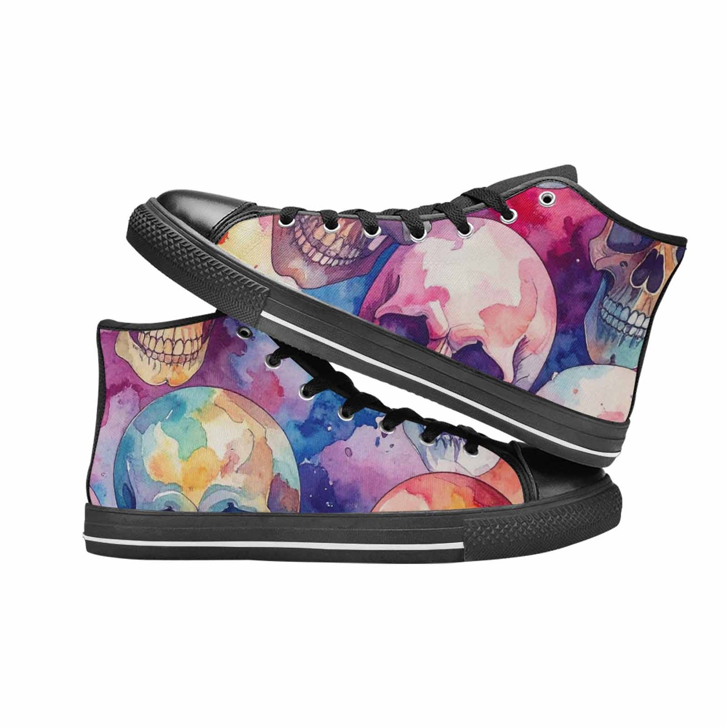WOMEN'S Kulls - Watercolor High Top Canvas Vivid Custom Shoes