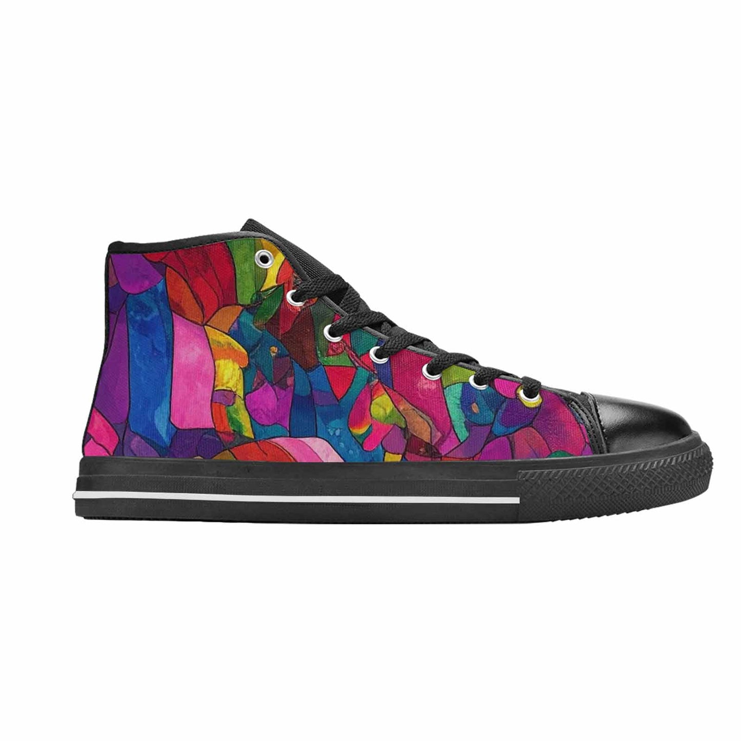 MEN'S Polysexual Flag Color High Top Canvas Neon Fantasy Custom Sneakers