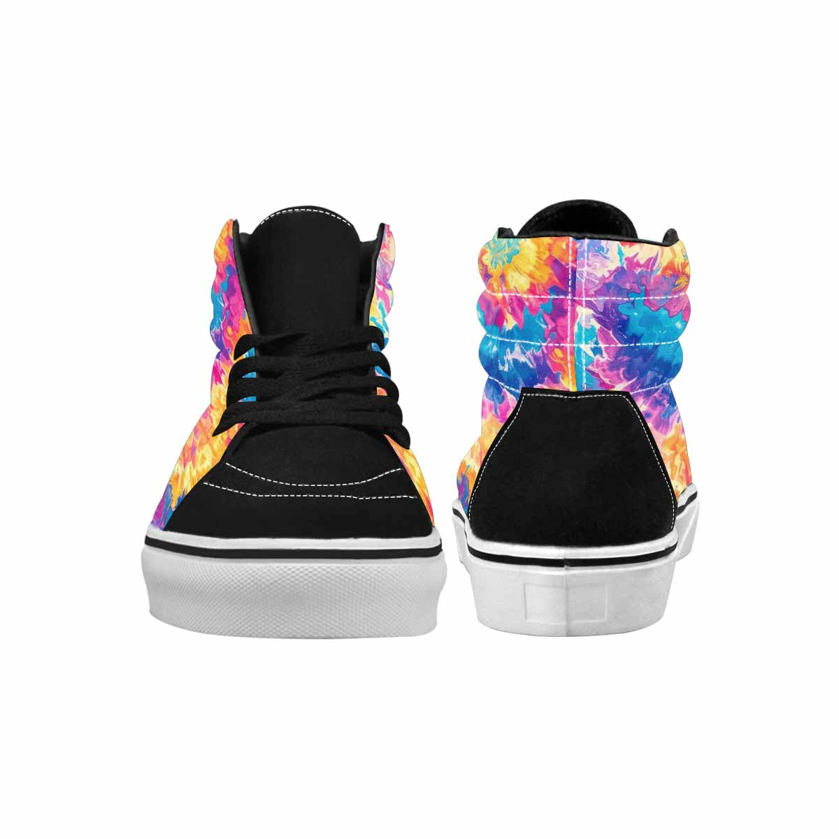 WOMEN'S Tie Dye Swirl High Top Canvas Vibrant Chaos Custom Shoes
