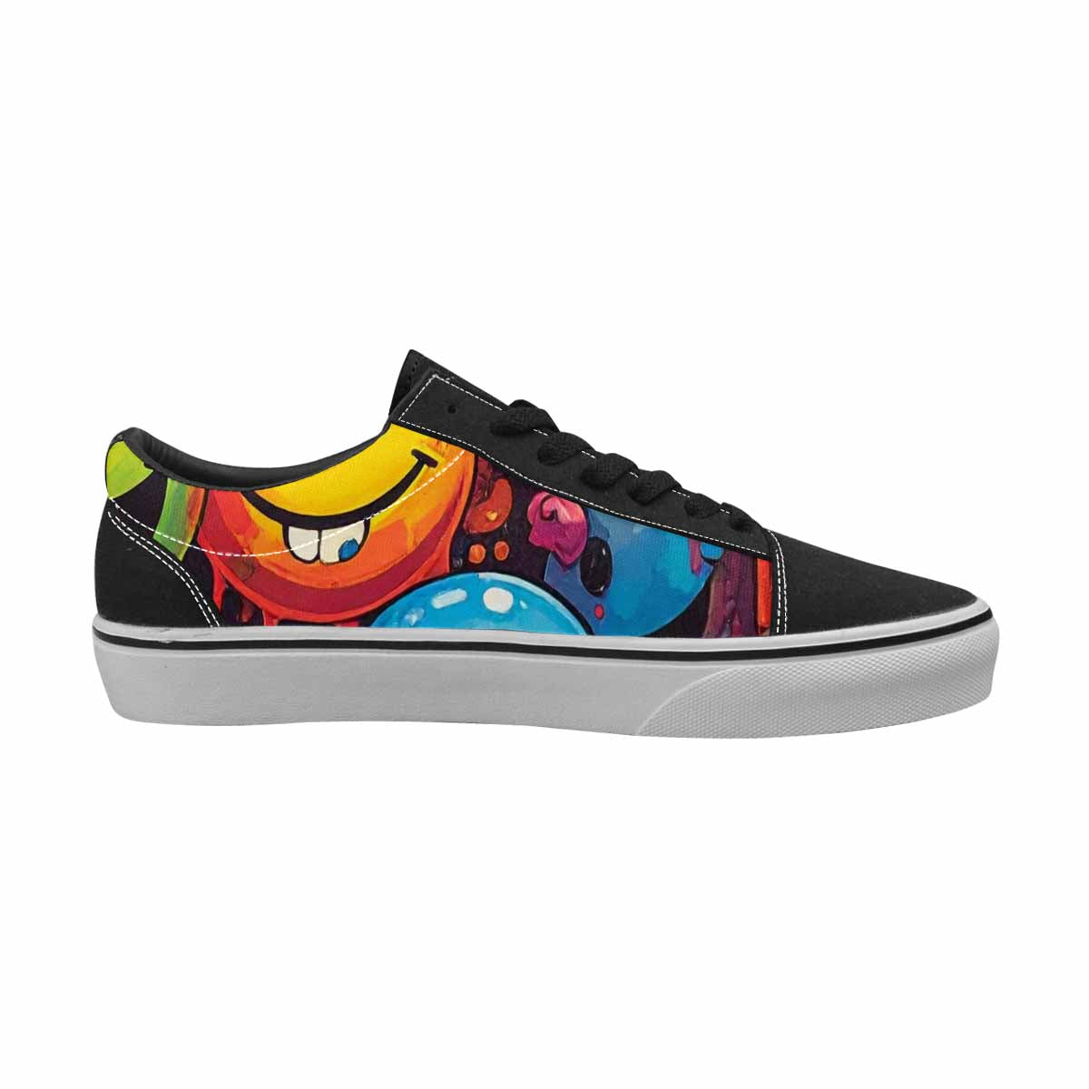 WOMEN'S Melting Moon Smiley Lace-Up Canvas Aesthetic Shoes