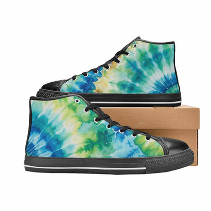 MEN'S Tie Dye Swirl High Top Canvas Dark Academia Shoes