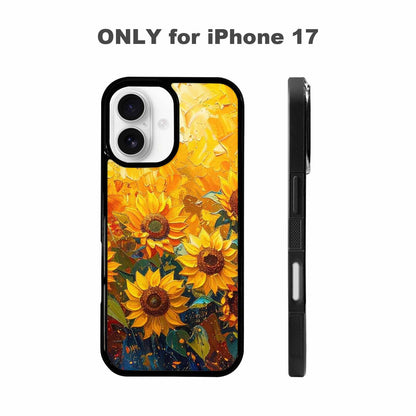 iPhone 17 Case — Impressionist Sunflower Brushstroke Pattern Floral, Unique Phone Case Design
