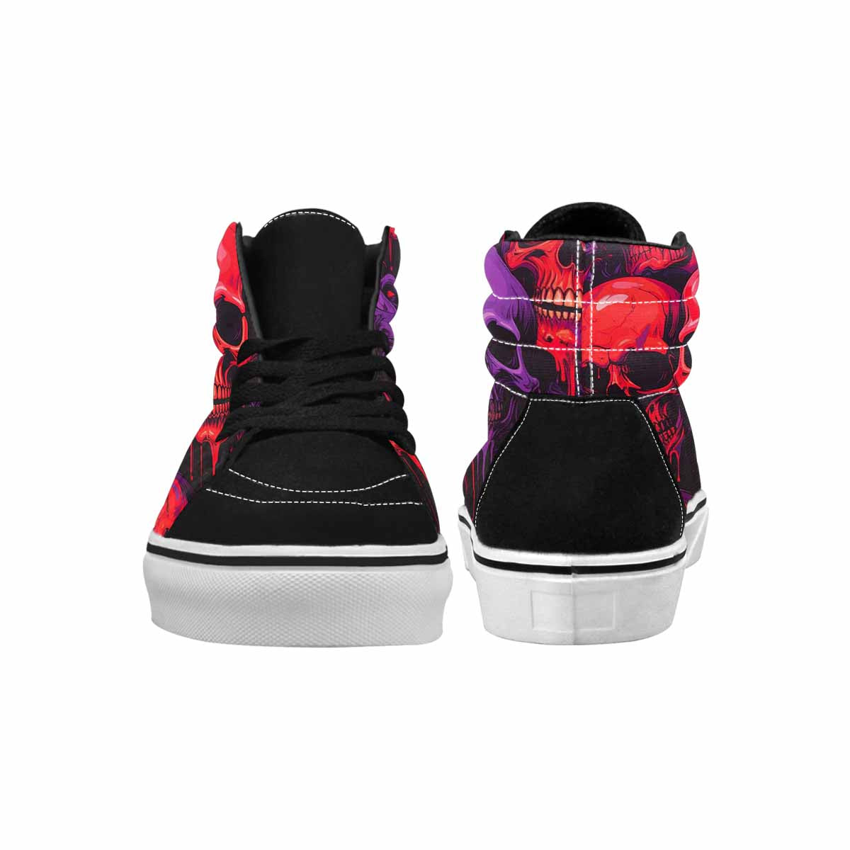 MEN'S Red + Purple Skeletons High Top Canvas Vivid Sneakers
