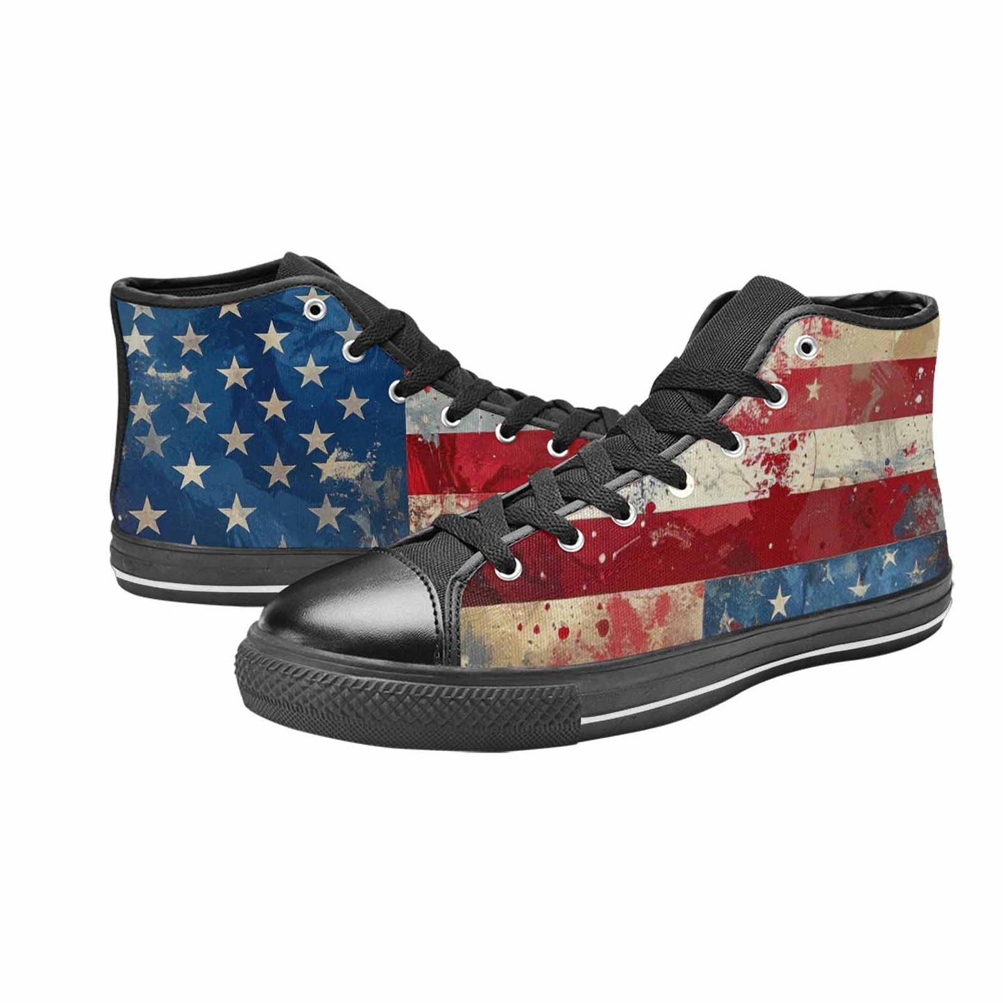 MEN'S American Flag Stars High Top Canvas Dark Academia Shoes