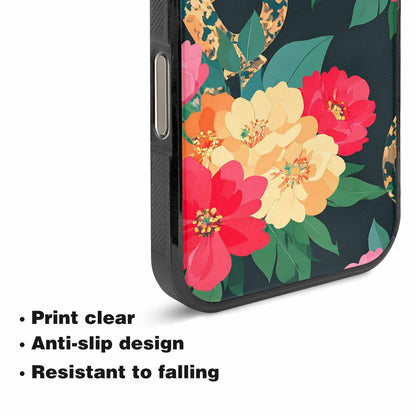 iPhone 16 Pro Case — Floral Snake Print, Custom Art Phone Cover