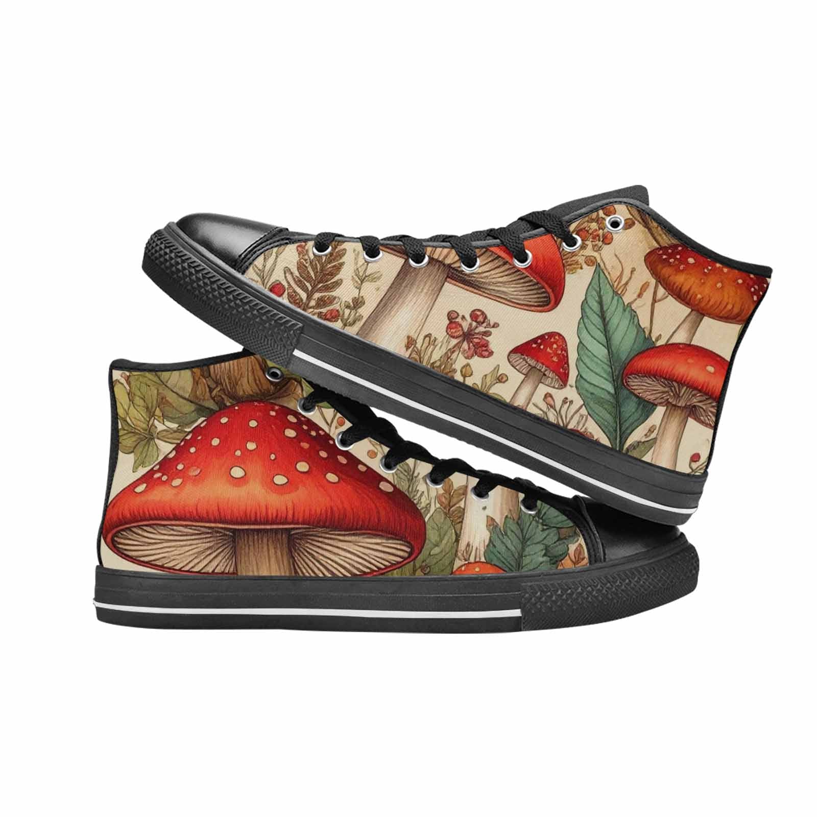 MEN'S Mushroom High Top Canvas Vibrant Chaos Sneakers