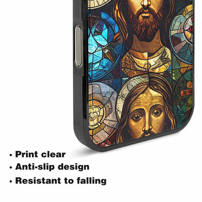 iPhone 16 Pro Max Case — Jesus Face Small Cross And Faith, Custom Print Case Cover
