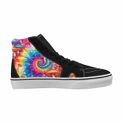 MEN'S Mushrooms  Tie Dye High Top Canvas Neon Fantasy Custom Shoes