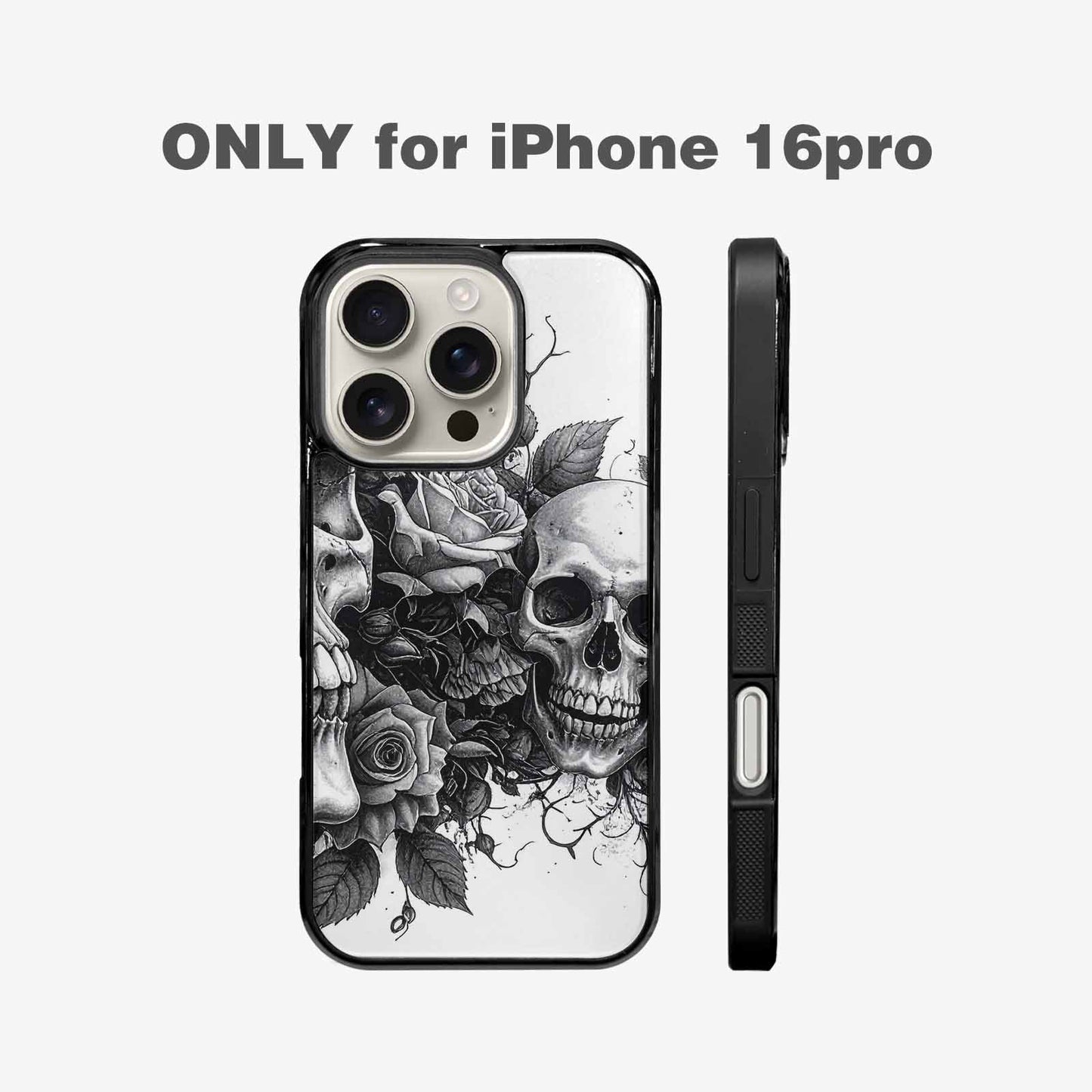 iPhone 16 Pro Case — Skull Gothic Art Dark Original, Customized Protective Case