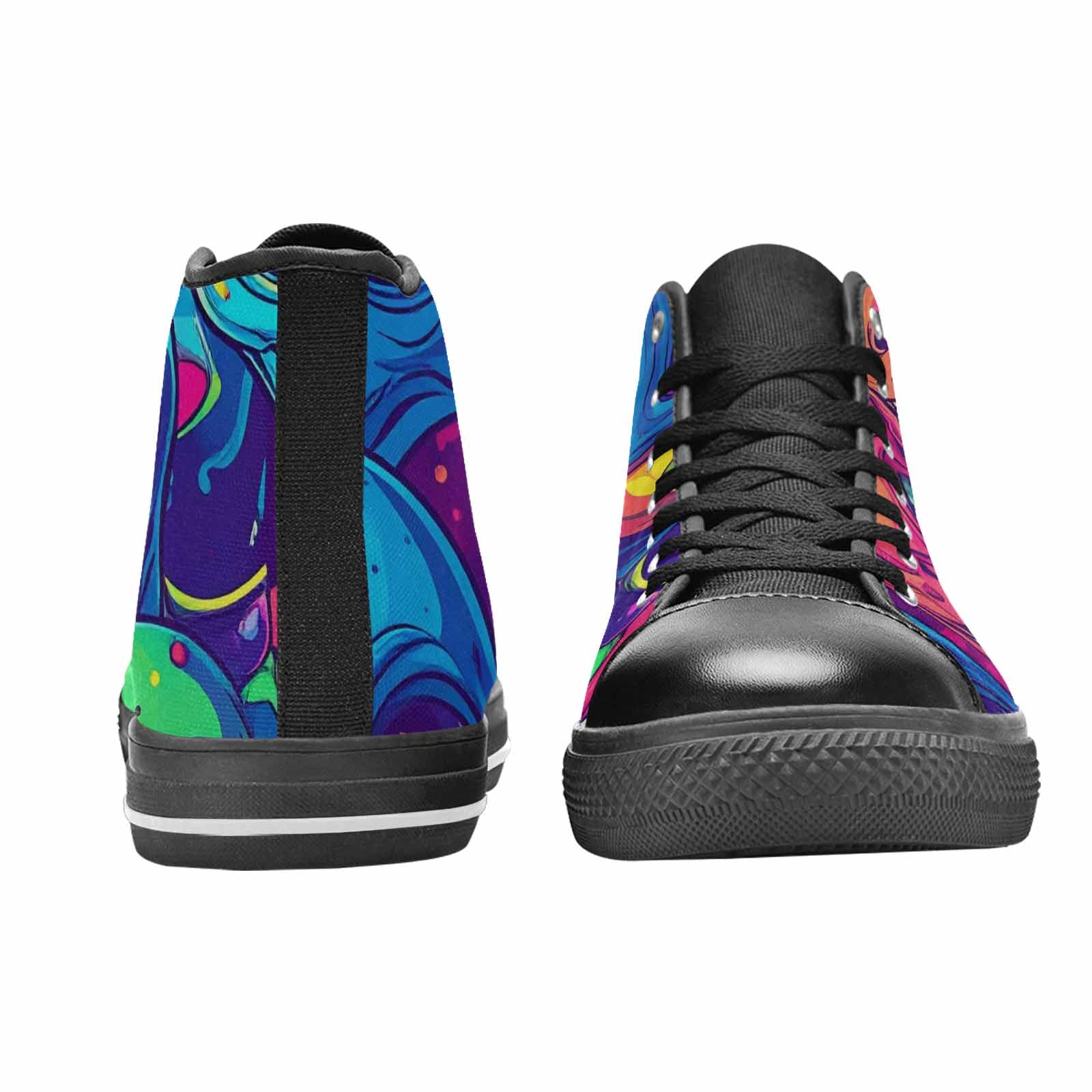 MEN'S Alien Ufo Cartoon High Top Canvas Vibrant Chaos Shoes