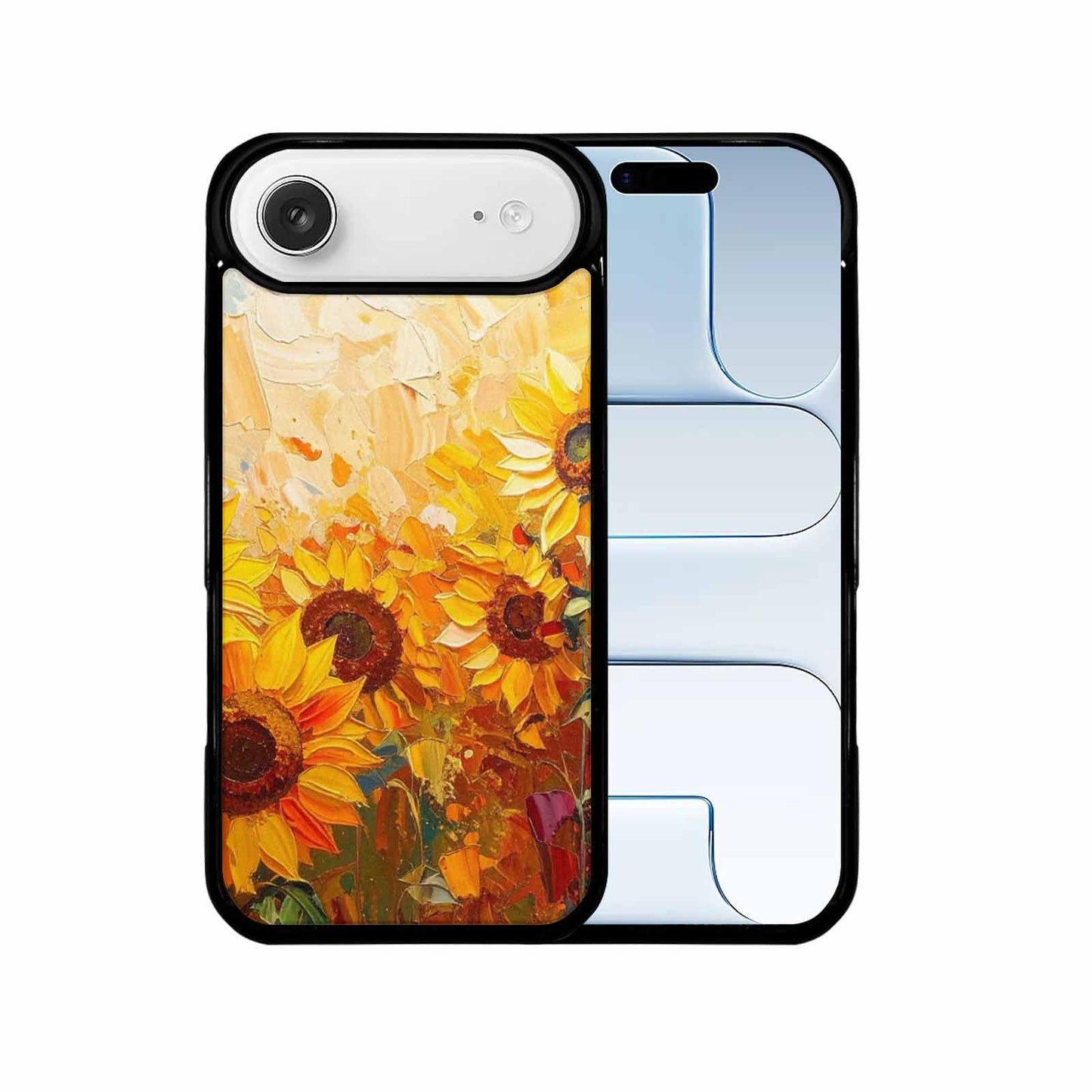 iPhone 17 Air Case — Impressionist Sunflower Brushstroke Pattern Hundreds Floral, Custom Made Phone Cover