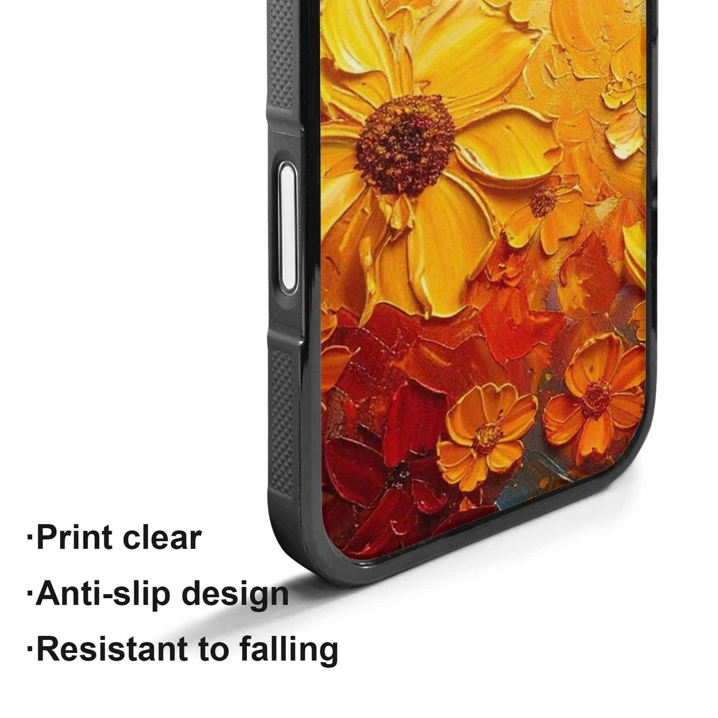 iPhone 17 Case — Impressionist Sunflower Brushstroke Pattern Floral, Custom Printed Phone Case