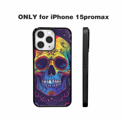 iPhone 15 Pro Max Case — Pride Flag Skulls Seamless Pattern Vibrant, Custom Phone Case