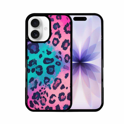 iPhone 17 Case — Leopard Neon Pink Teal Airbrush Animal, Custom Designed Case Cover
