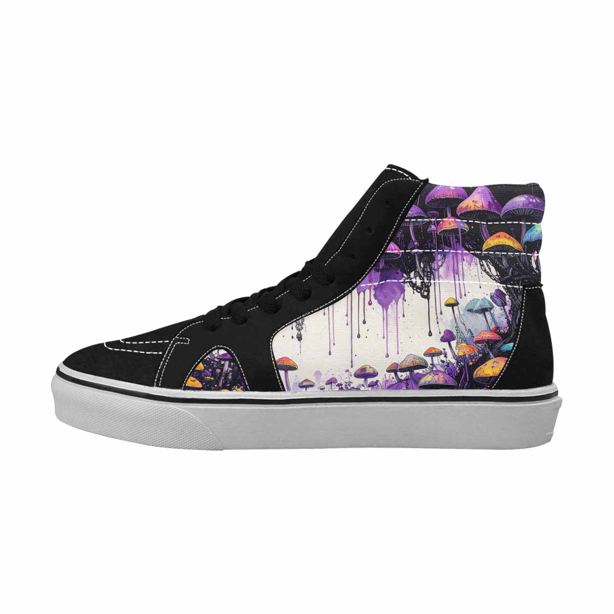 MEN'S Rainbow Drip Mushrooms High Top Canvas Vivid Sneakers