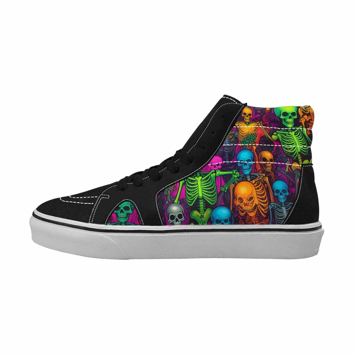 WOMEN'S Skulls High Top Canvas Streetwear Aesthetic Custom Canvas Shoes