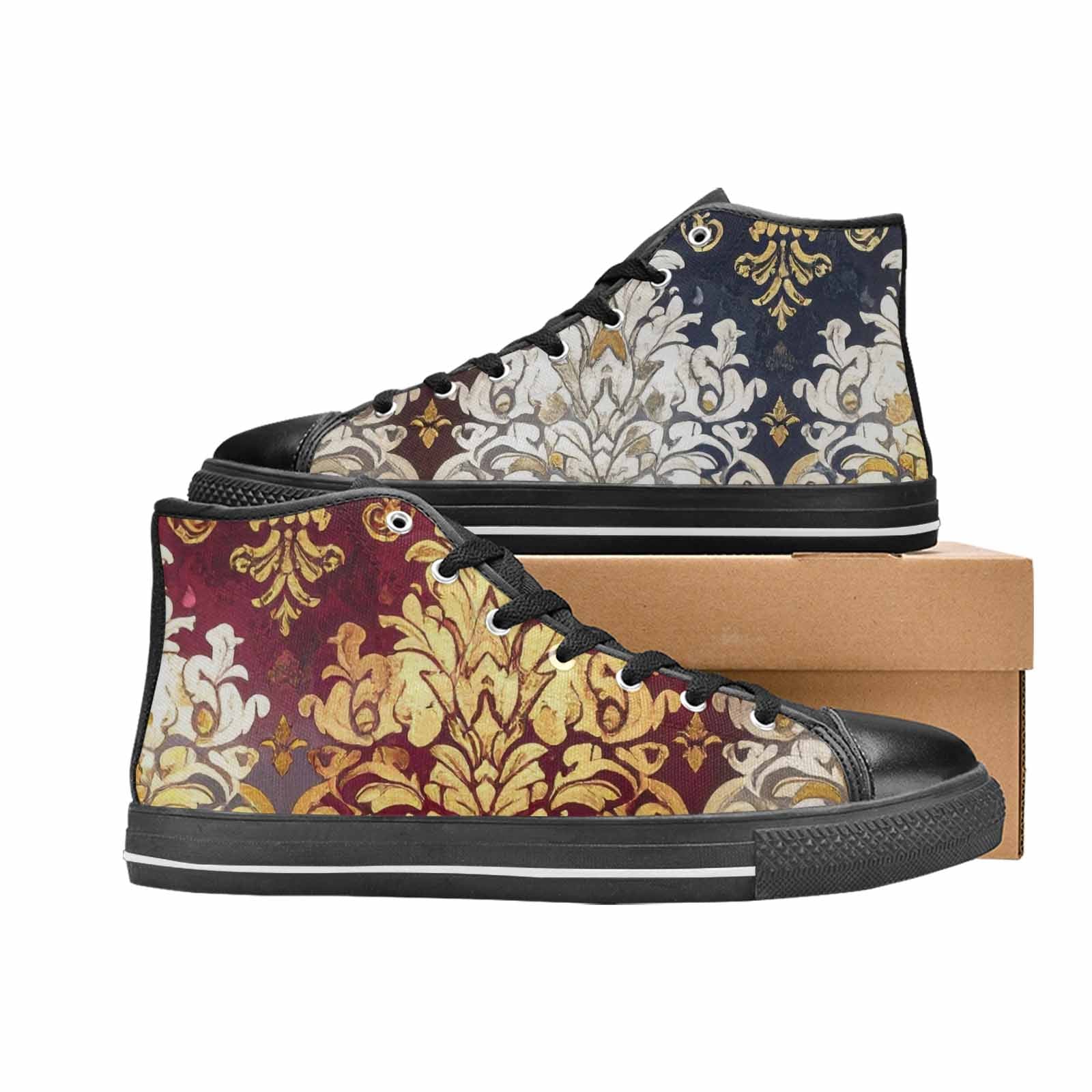 MEN'S Damask Ornamental Wallpaper High Top Canvas Cottagecore Custom Shoes