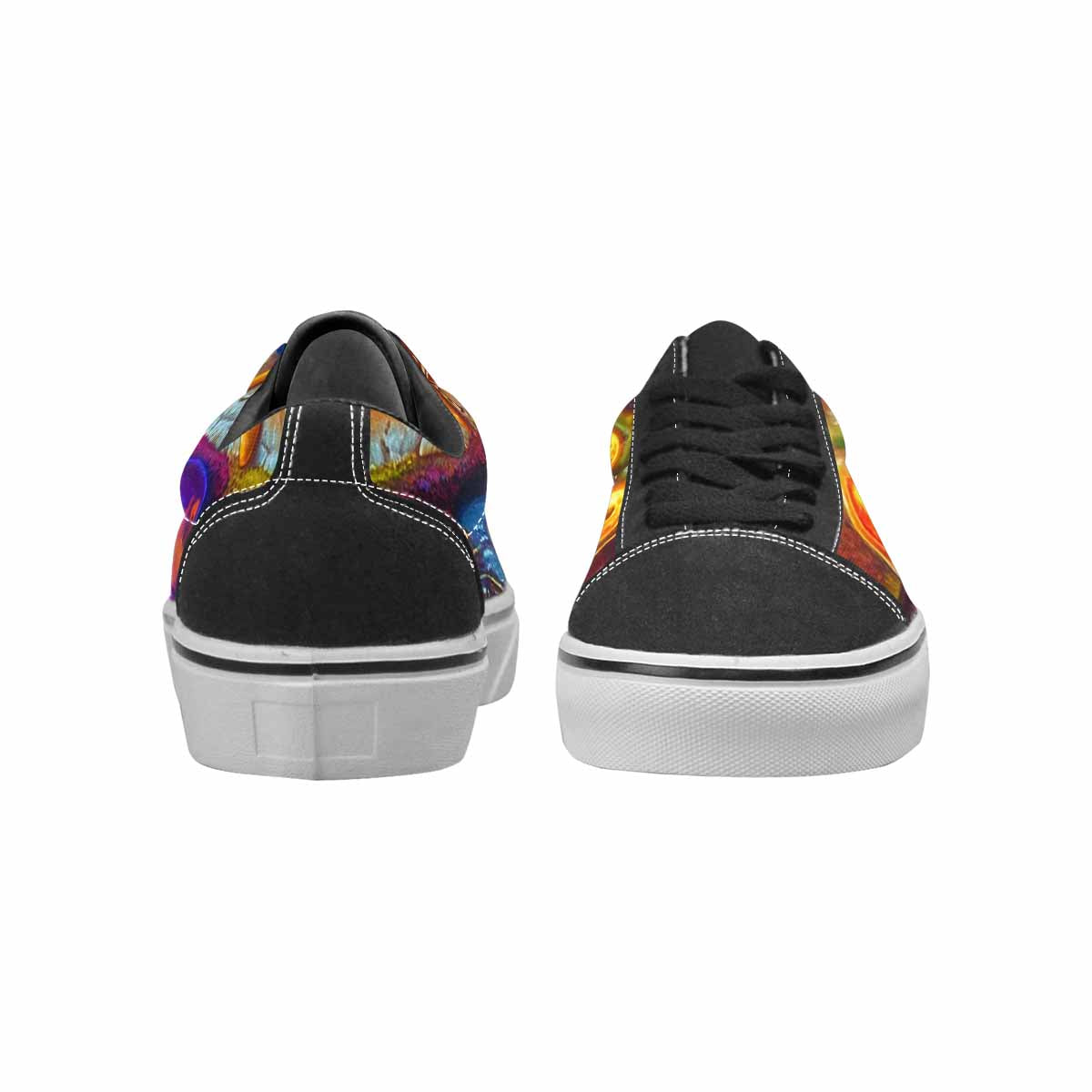 WOMEN'S Toxic Skeleton Hot Dog Lace-Up Canvas Wallpaper Art Custom Sneakers