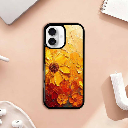 iPhone 17 Case — Impressionist Sunflower Brushstroke Pattern Floral, Custom Printed Phone Case