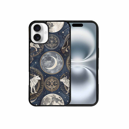 iPhone 16 Plus Case — Wolves Everywhere Collage Overlap Small Wolf, Custom Designed Case Cover