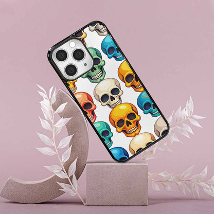 iPhone 15 Pro Max Case — Vibrant Skull Seamless, Customized Protective Case
