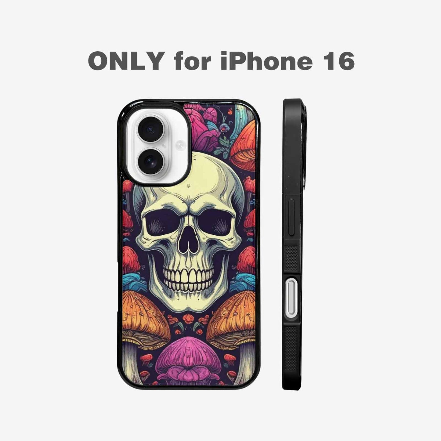 iPhone 16 Case — Mushroom Skull, Custom Designed Case Cover