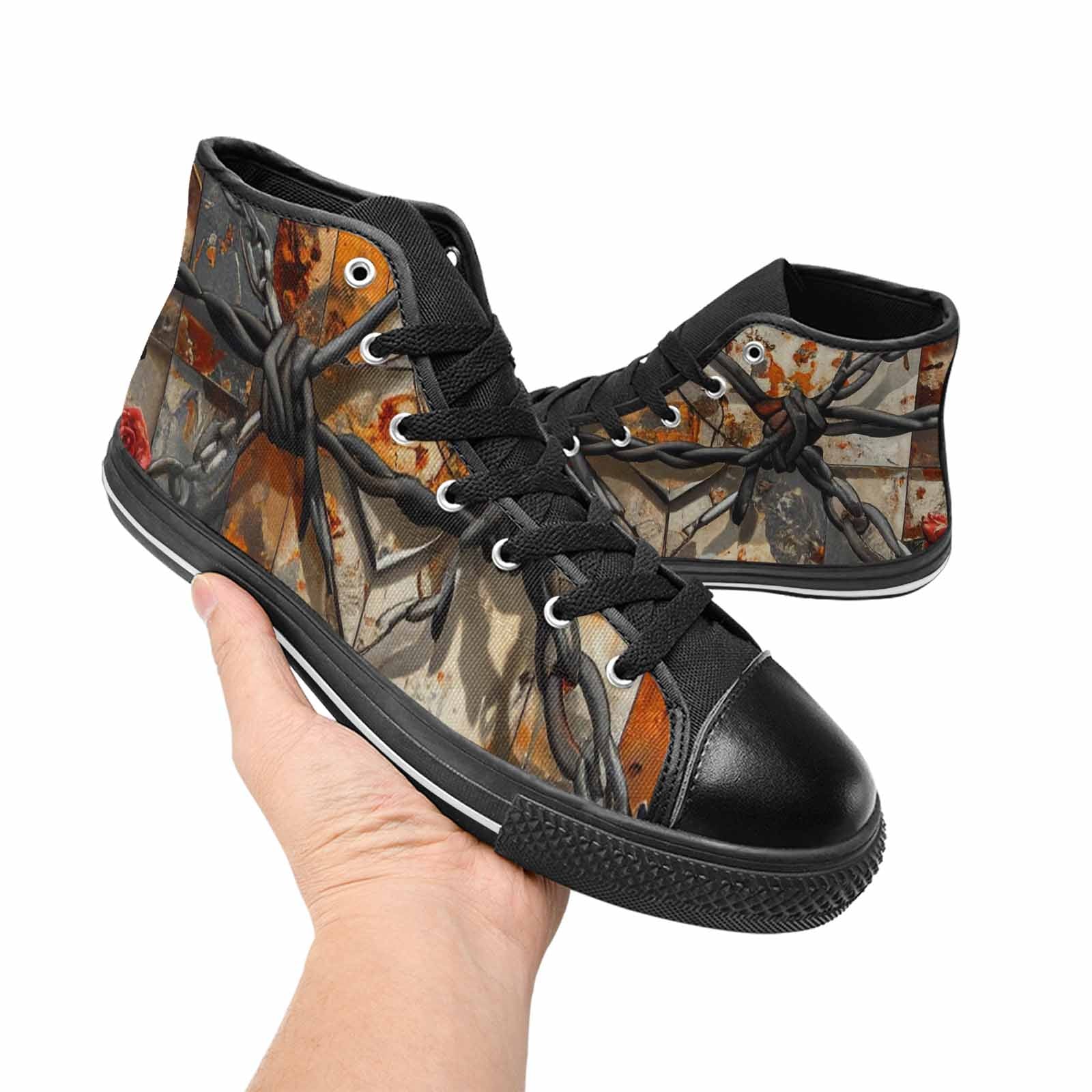 WOMEN'S Barbed Wire Chain High Top Canvas Dreamcore Sneakers