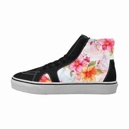 WOMEN'S Marble Floral High Top Canvas Cottagecore Custom Shoes