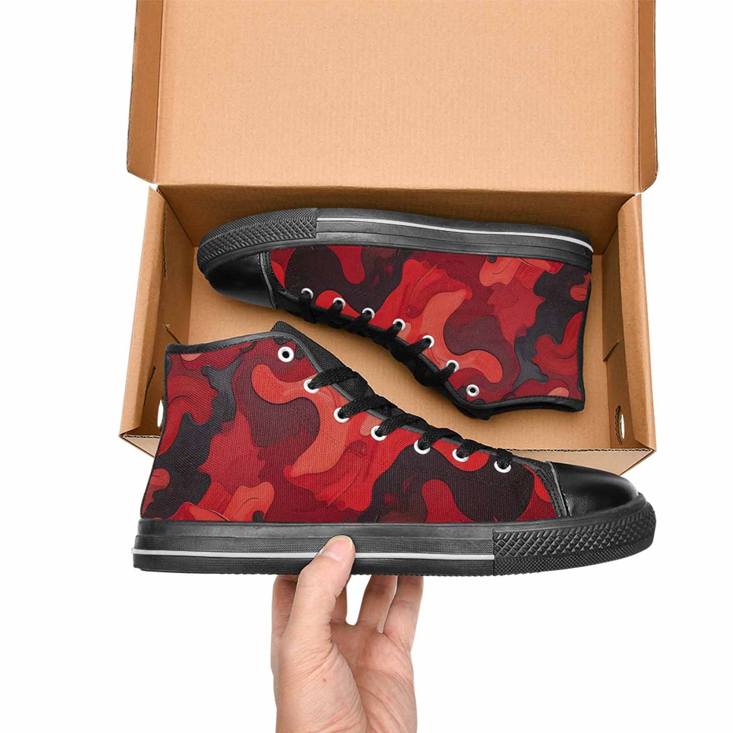 MEN'S Military Camouflage Blotch High Top Canvas Vivid Custom Sneakers
