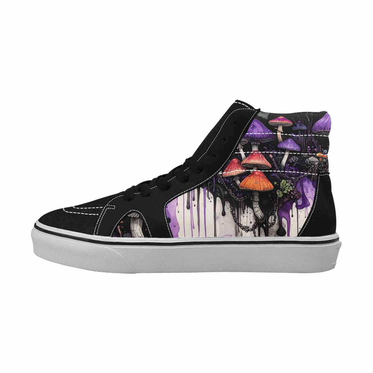 MEN'S Rainbow Drip Mushrooms High Top Canvas Dreamcore Custom Shoes