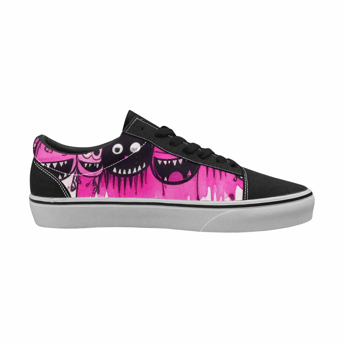 WOMEN'S Monsters Black & Pink Ink Canvas Made To Order Neon Fantasy Custom Kicks