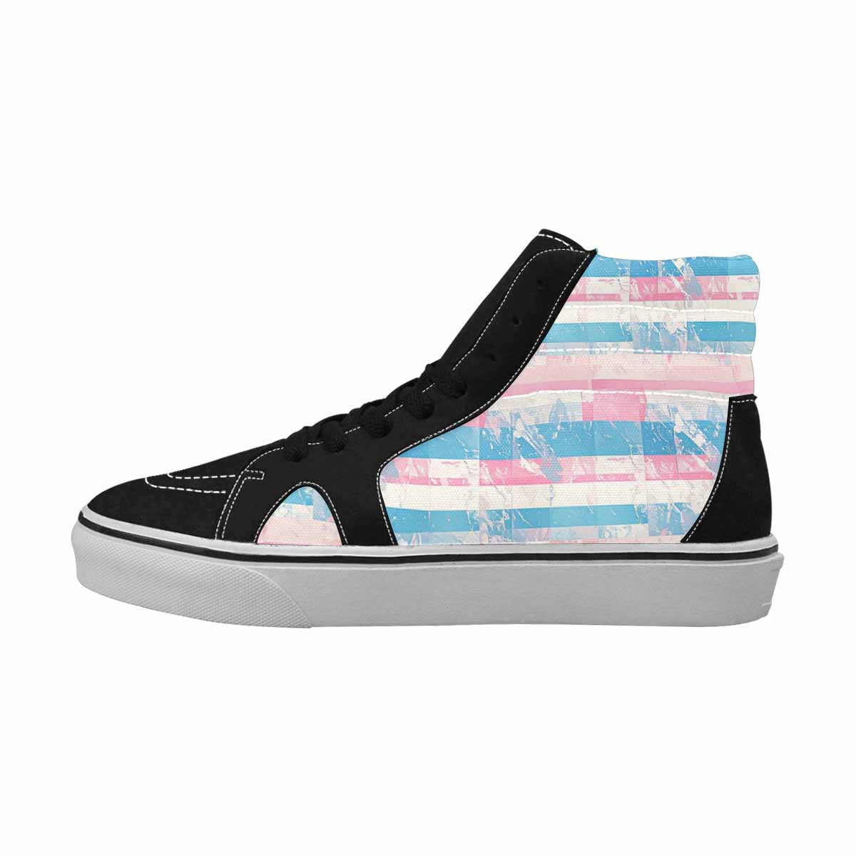 MEN'S Transgender Flag Color High Top Canvas Vibrant Chaos Custom Shoes