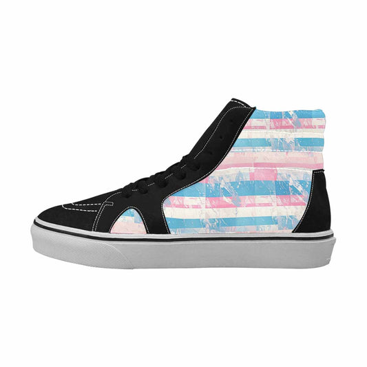 MEN'S Transgender Flag Color High Top Canvas Vibrant Chaos Custom Shoes