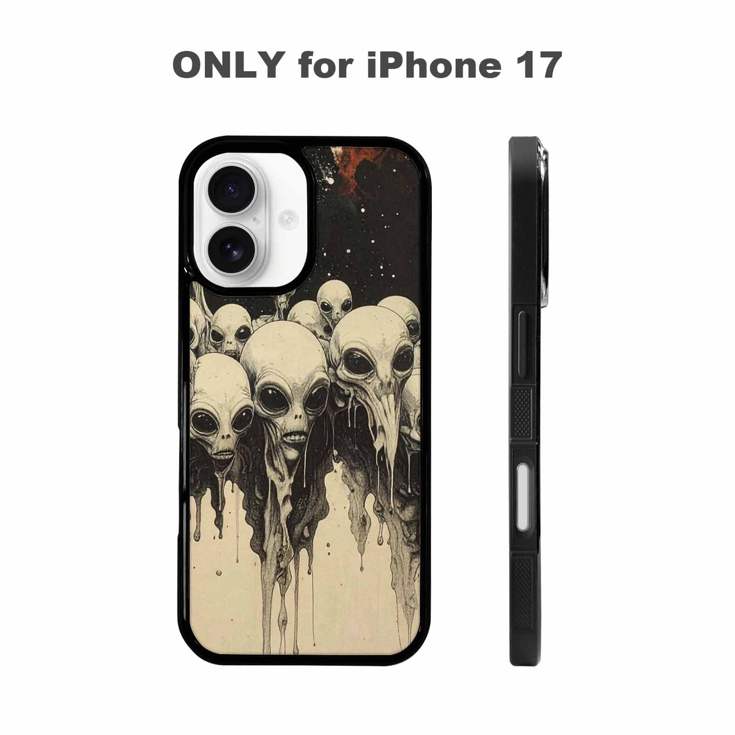 iPhone 17 Case — Melting Aliens Pattern Alien Scifi, Personalized Phone Case