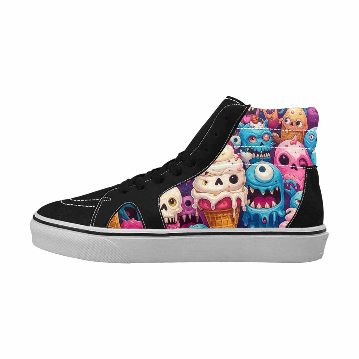 MEN'S Ice Cream Monsters  High Top Canvas Dark Academia Sneakers