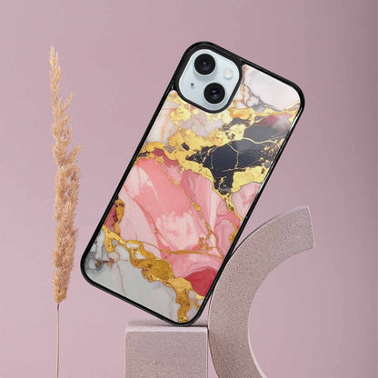 iPhone 15 Plus Case — Marble Vein Marble Veins Pattern Hundreds, Custom Art Phone Cover