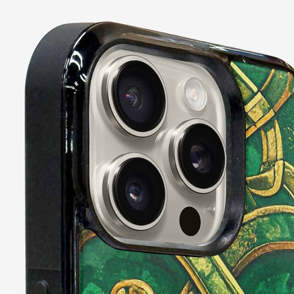 iPhone 16 Pro Max Case — Irish Celtic Knot Pattern Shamrocks Seamless, Custom Made Phone Cover