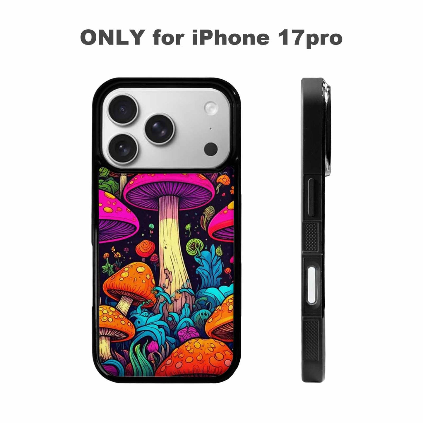 iPhone 17 Pro Case — Psychedelic Mushroom Cartoon Pattern Cartoon Cute, Original Design Phone Case